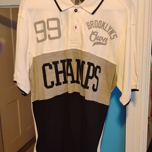 Rocawear White and Gray Brooklyn Polo Tee